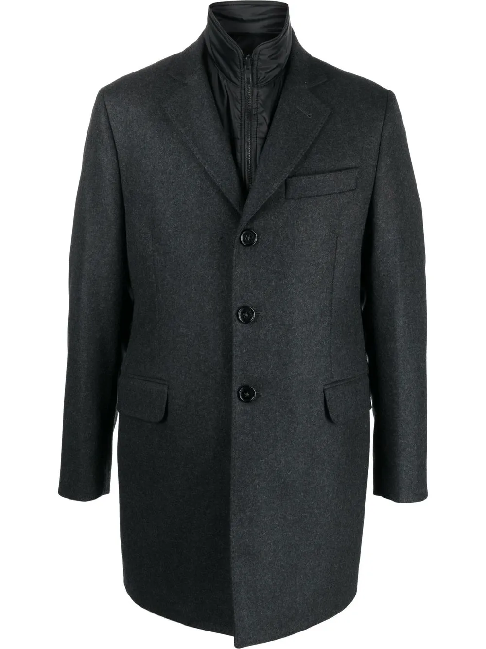 

Fay layered single-breasted coat - Grey