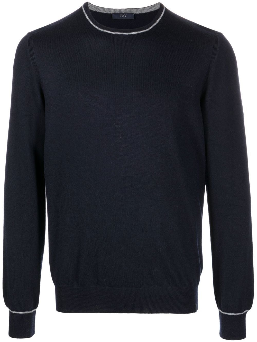 Fay stripe-trim Virgin Wool Jumper - Farfetch