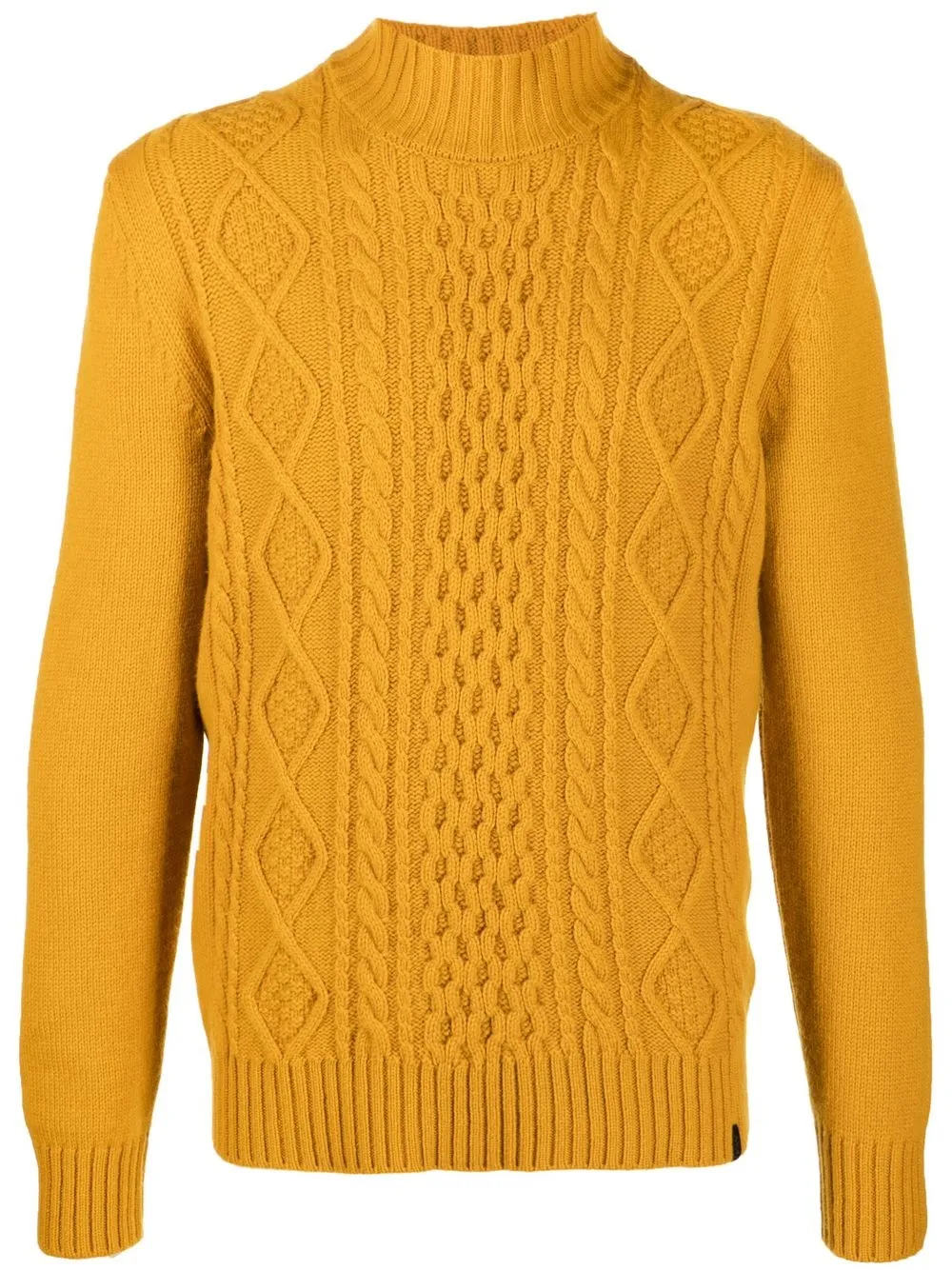 

Fay mock neck cable-knit jumper - Yellow