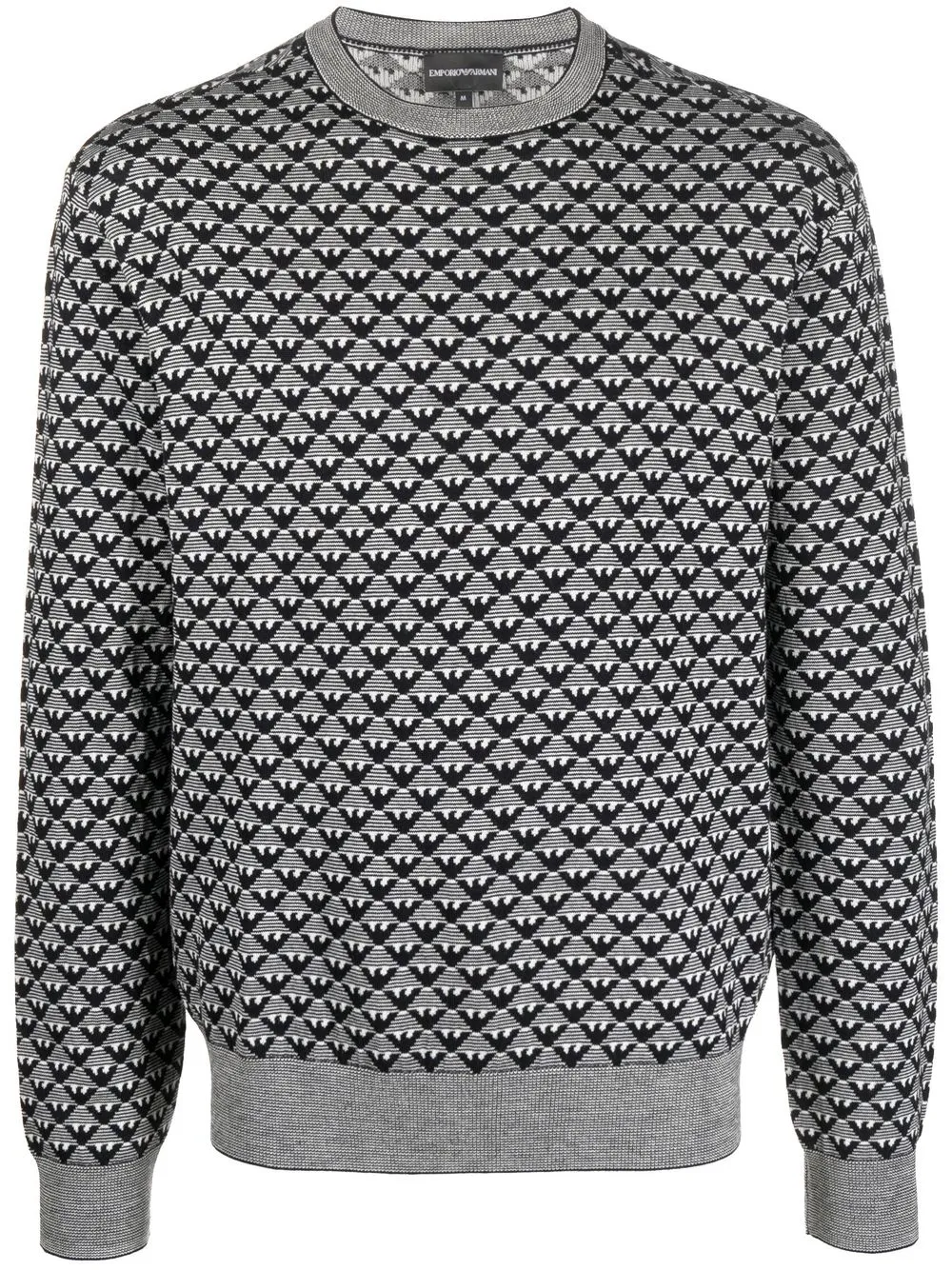 

Emporio Armani all-over logo-pattern print jumper - Black