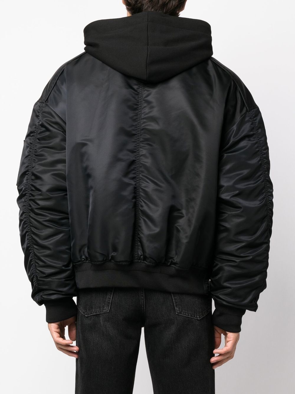 Oversized bomber jacket with sales hood