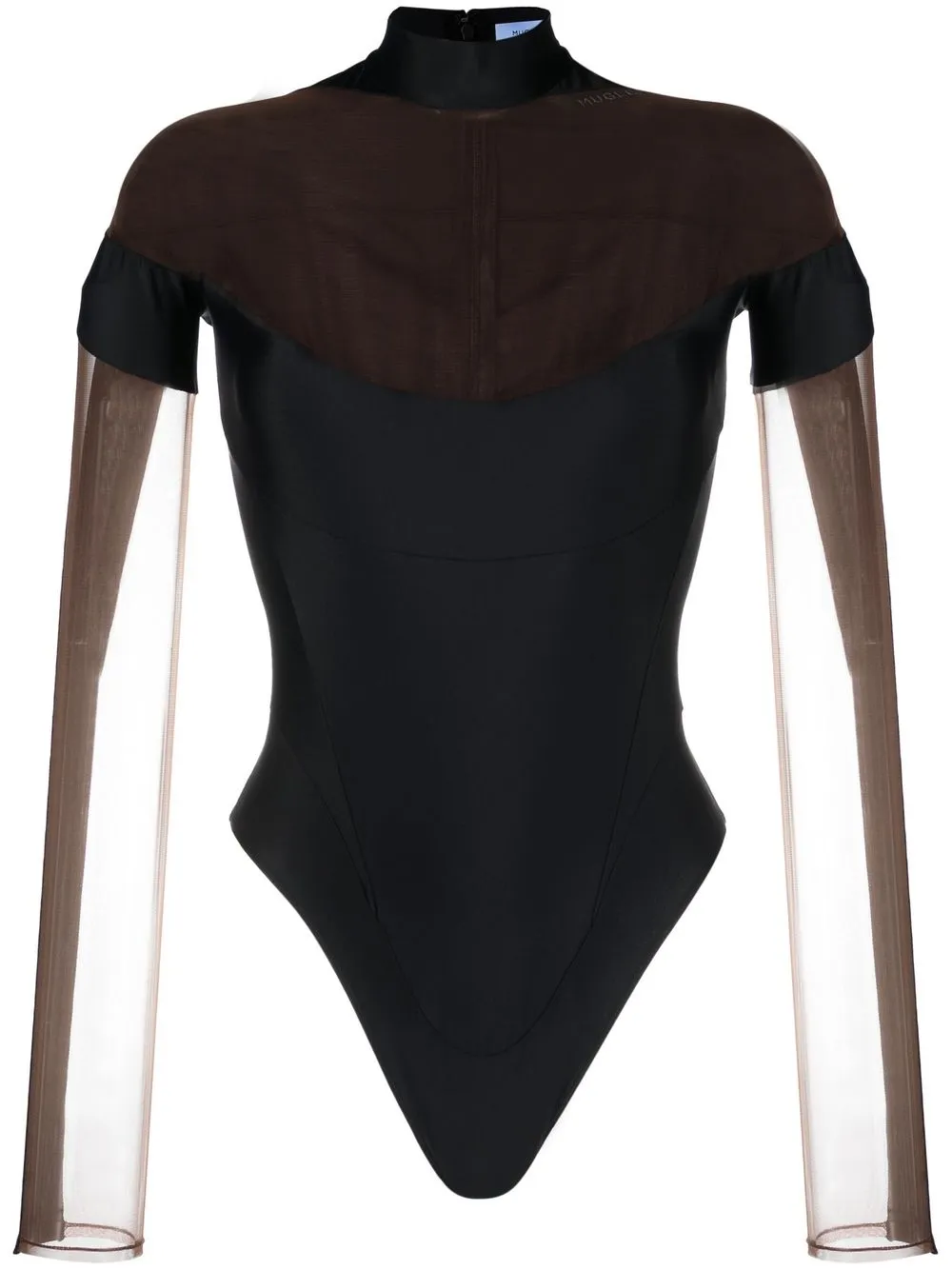 

Mugler top con detalle de aberturas - Negro