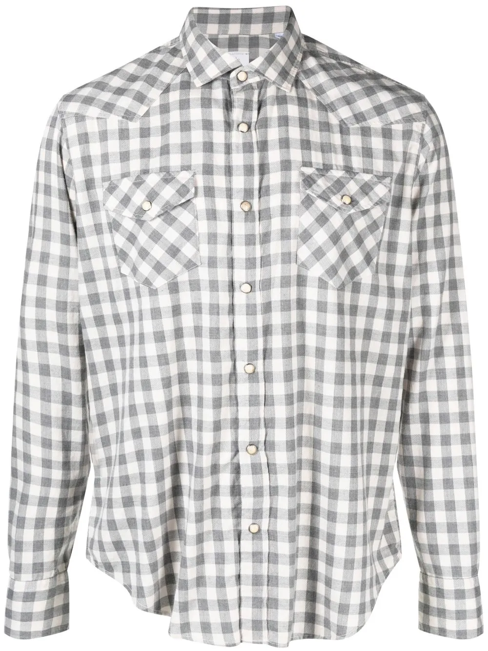 

Eleventy check-print long-sleeve shirt - Grey