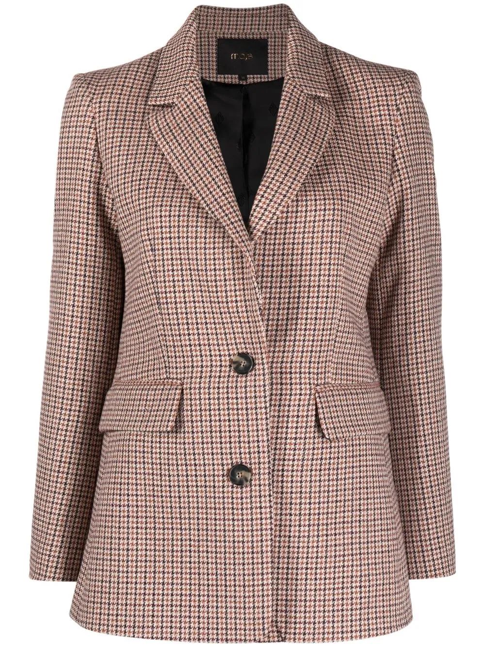 

Maje houndstooth single-breasted button blazer - Neutrals