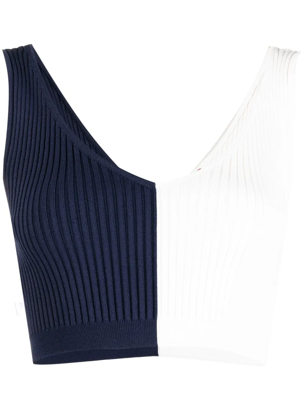 

STAUD ribbed-knit cropped vest - Blue