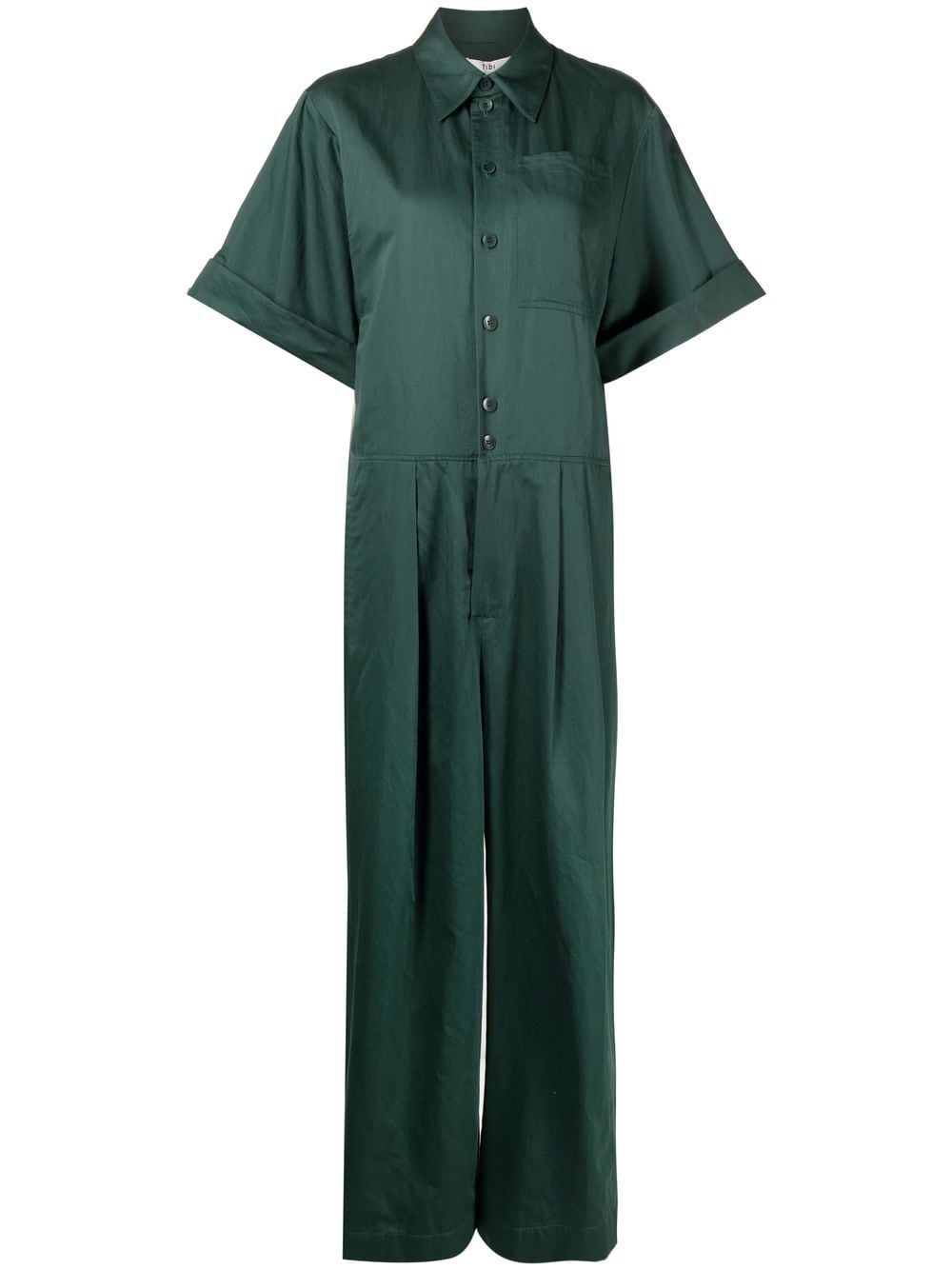 Image 1 of Tibi short-sleeve button-up jumpsuit