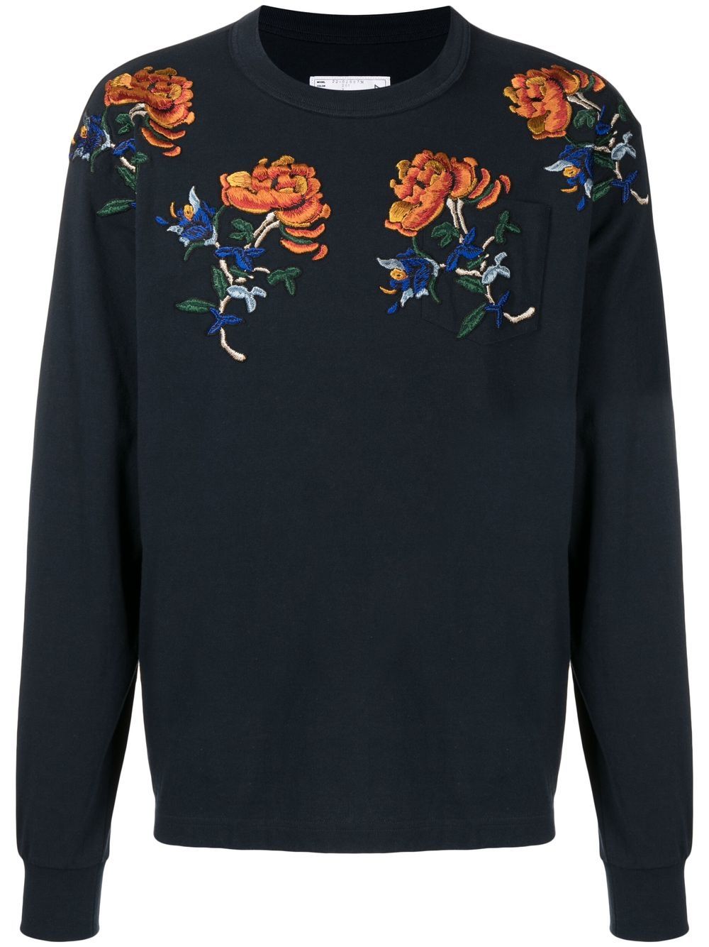 Sacai floral-embroidered crew-neck Sweatshirt - Farfetch