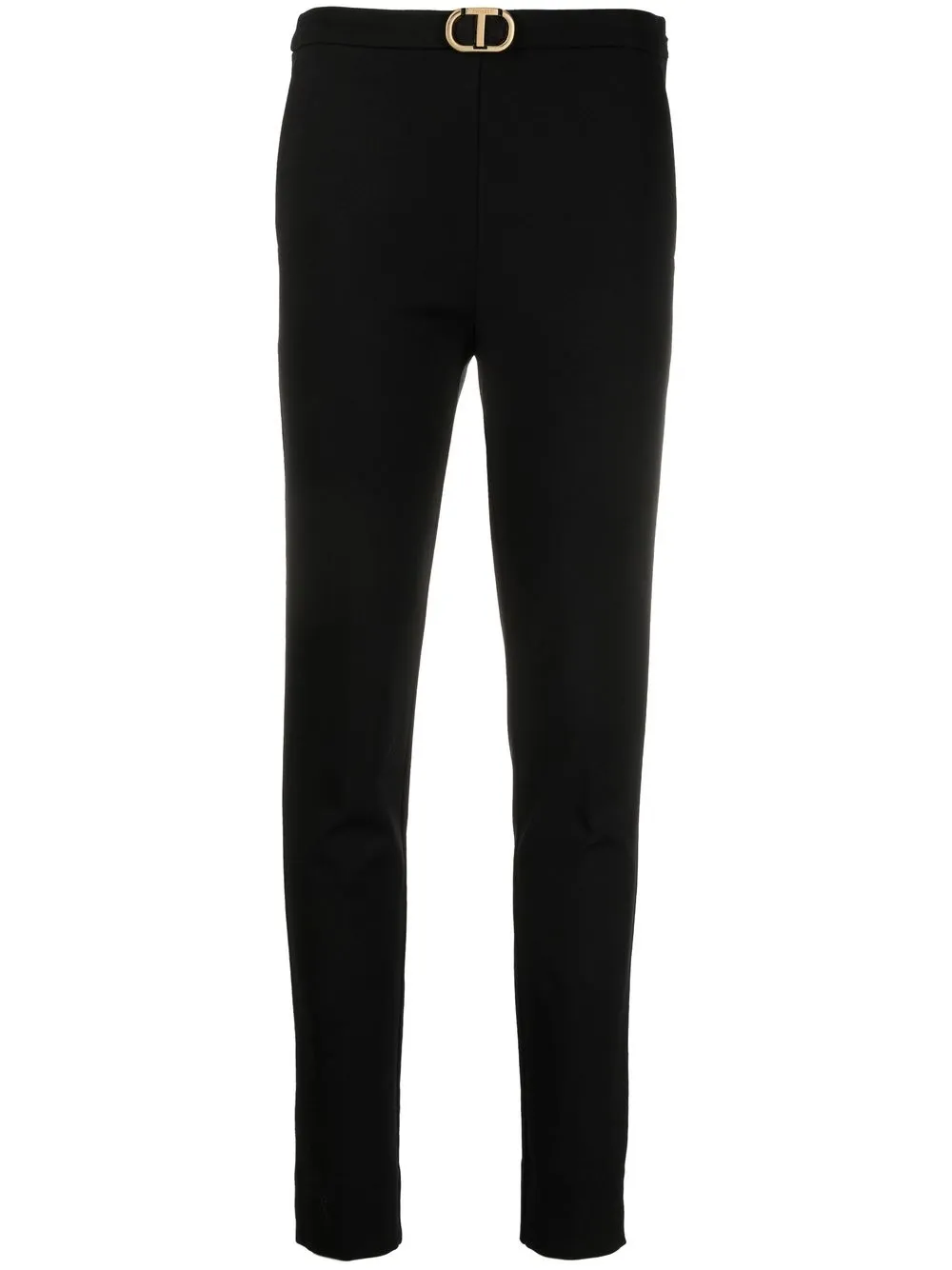 

TWINSET pantalones slim con hebilla del logo - Negro