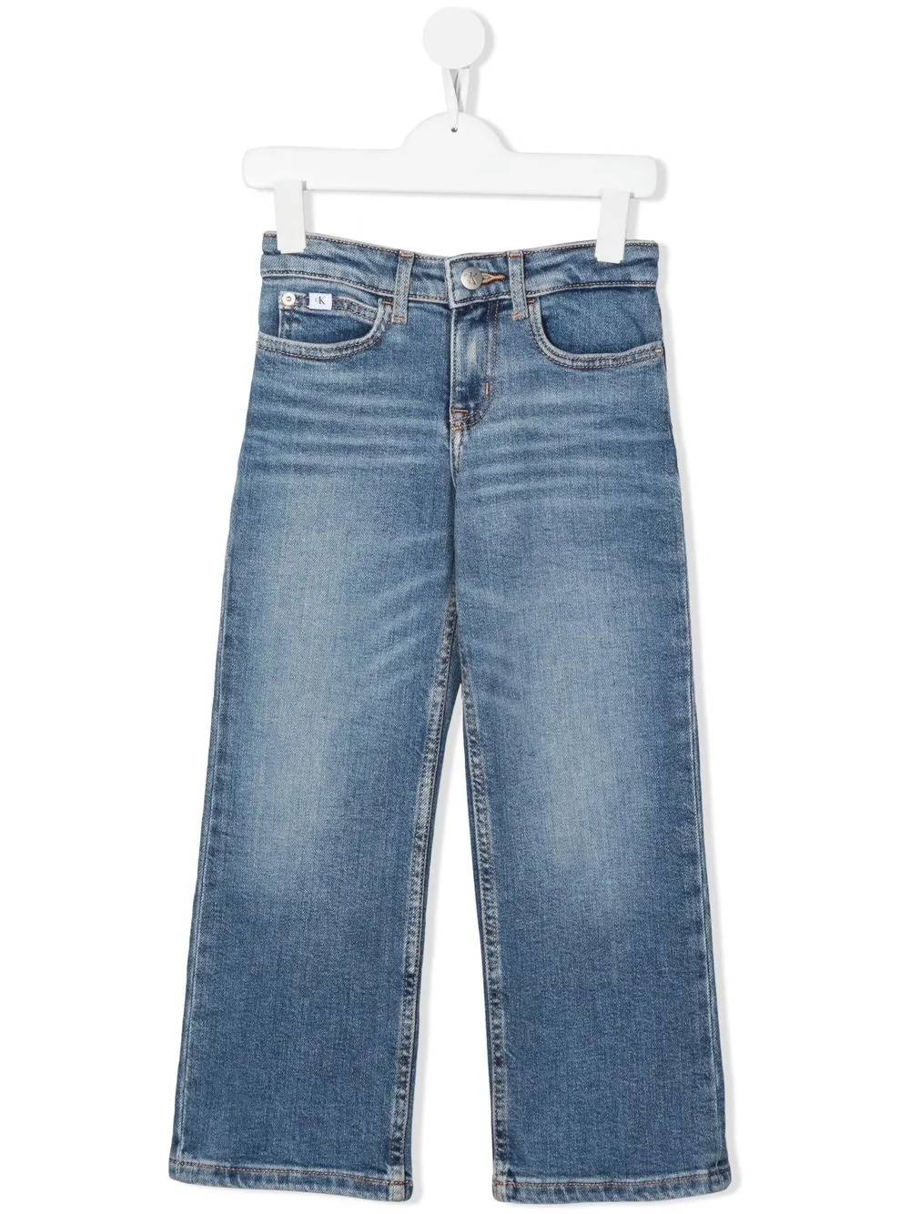 

Calvin Klein Kids faded straight-leg jeans - Blue