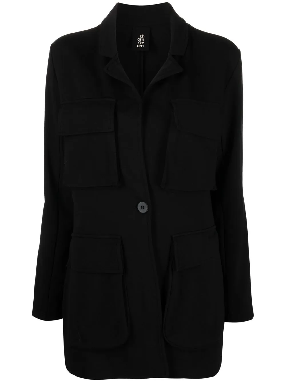 

Thom Krom single-breasted cotton jersey blazer - Black