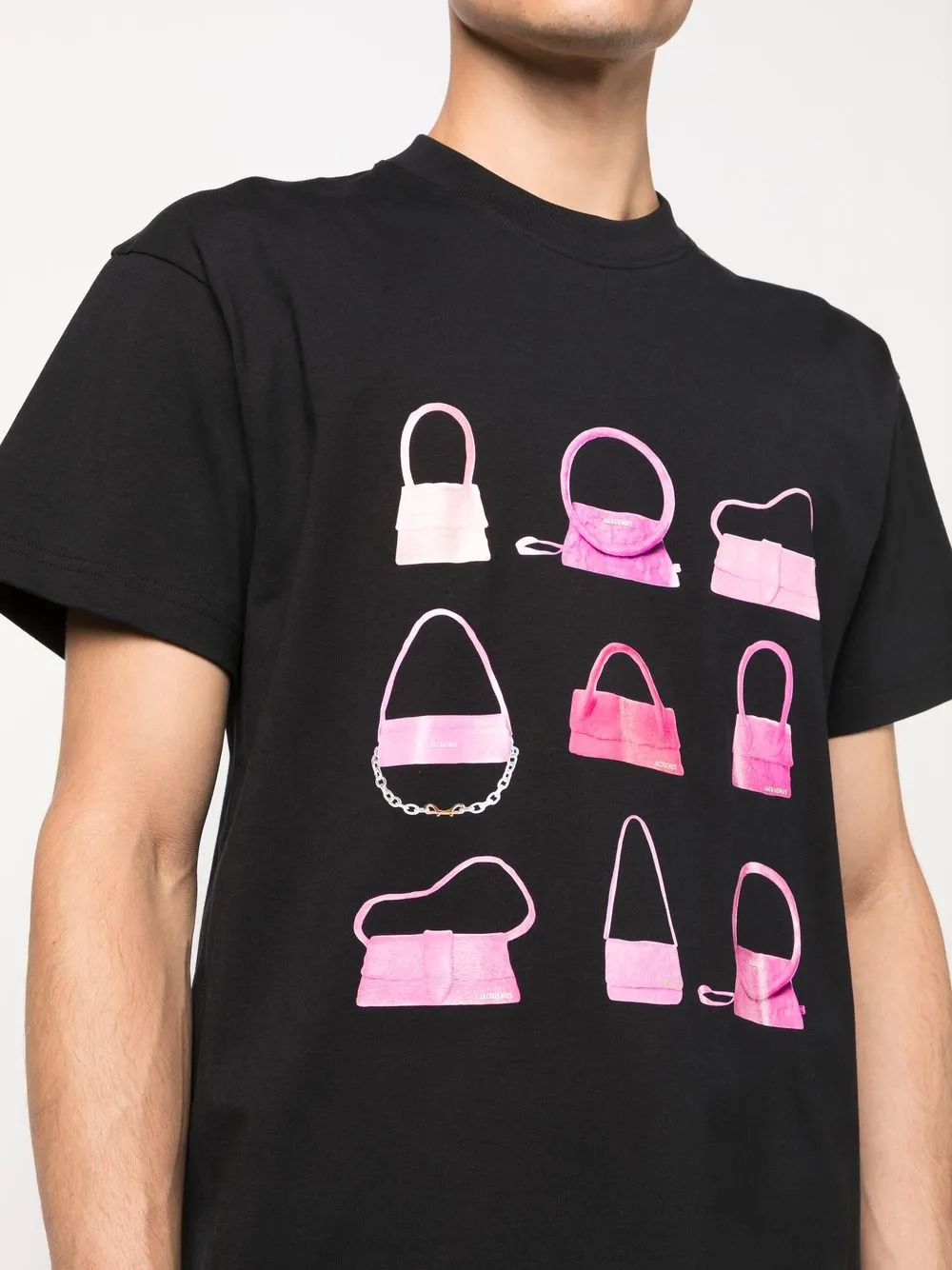 Jacquemus Black Le Tshirt Bag Print Cotton Tshirt ModeSens