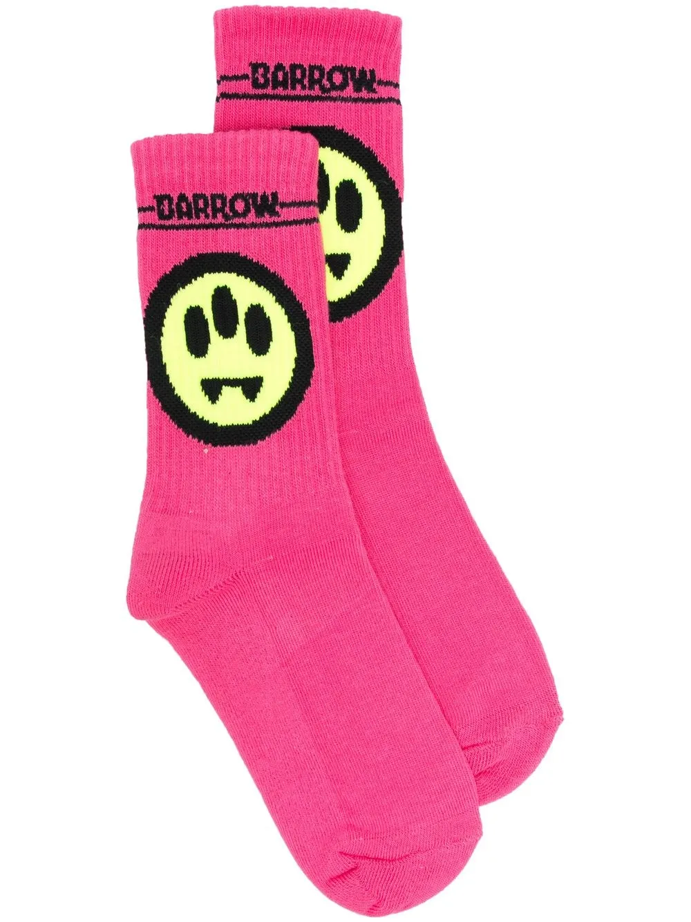 

BARROW smiley face-print ribbed socks - Pink