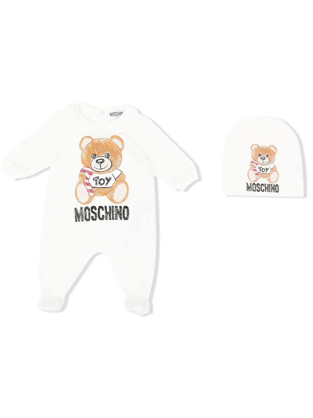 

Moschino Kids Teddy Bear cotton pajama set - White