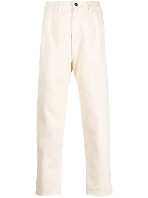 FENDI logo-patch straight-leg trousers