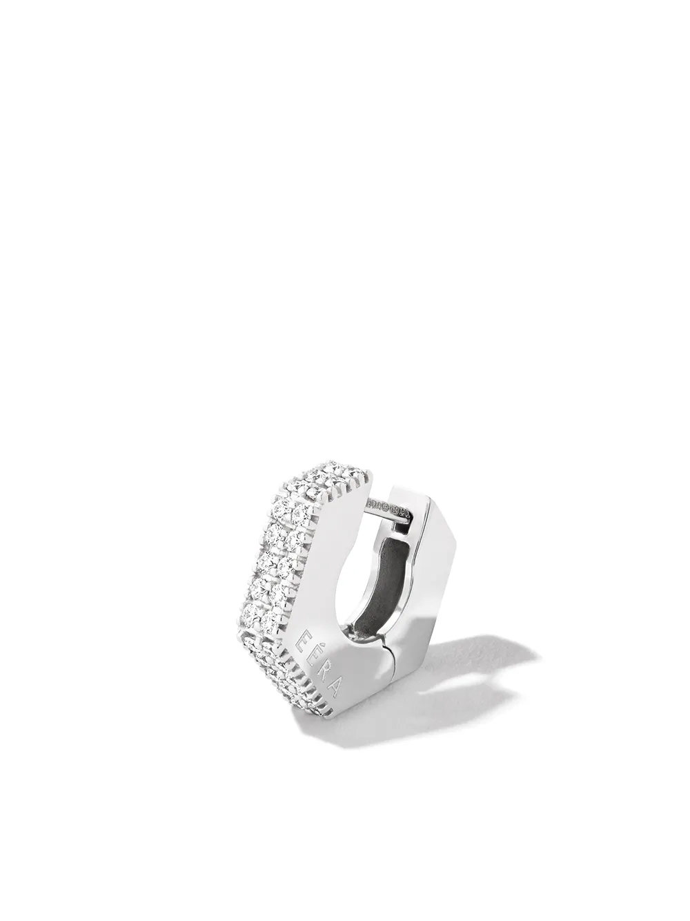 18kt white gold diamond huggie earring