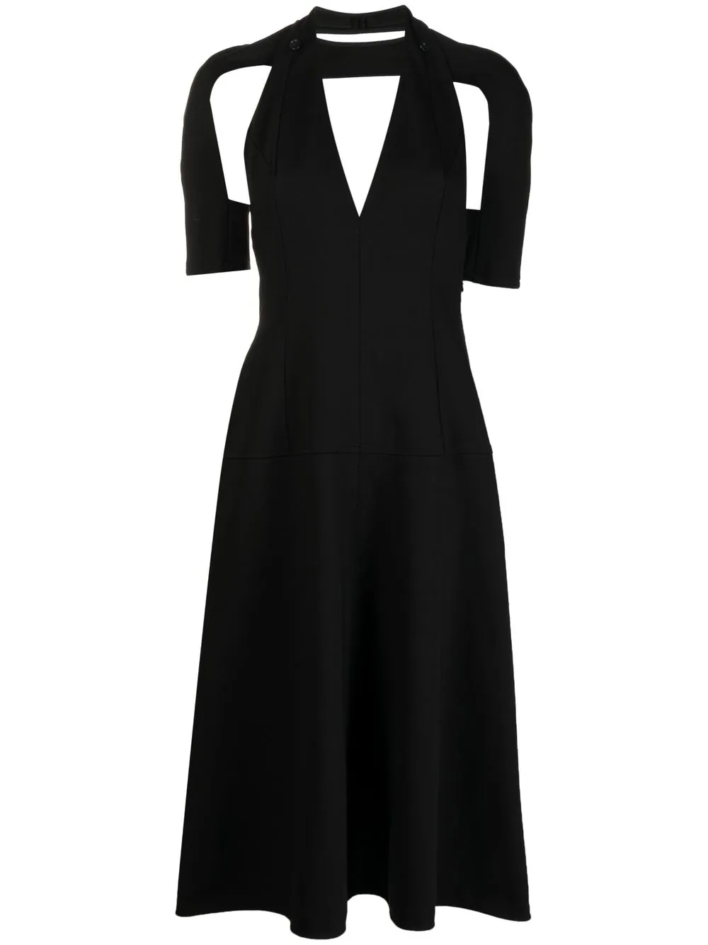 

Materiel vestido midi con aberturas - Negro