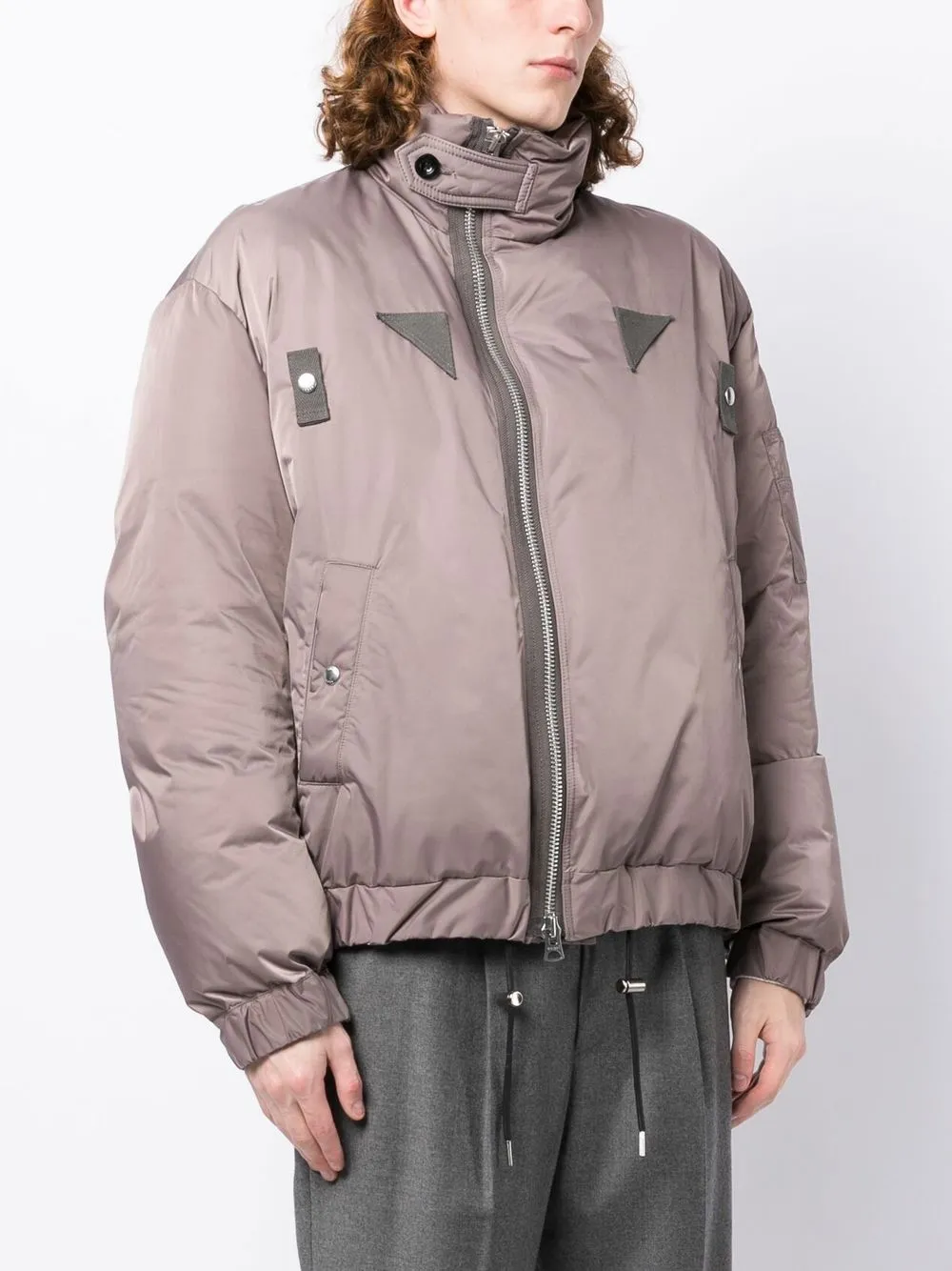 Shop Sacai Padded Bomber Jacket In Purple