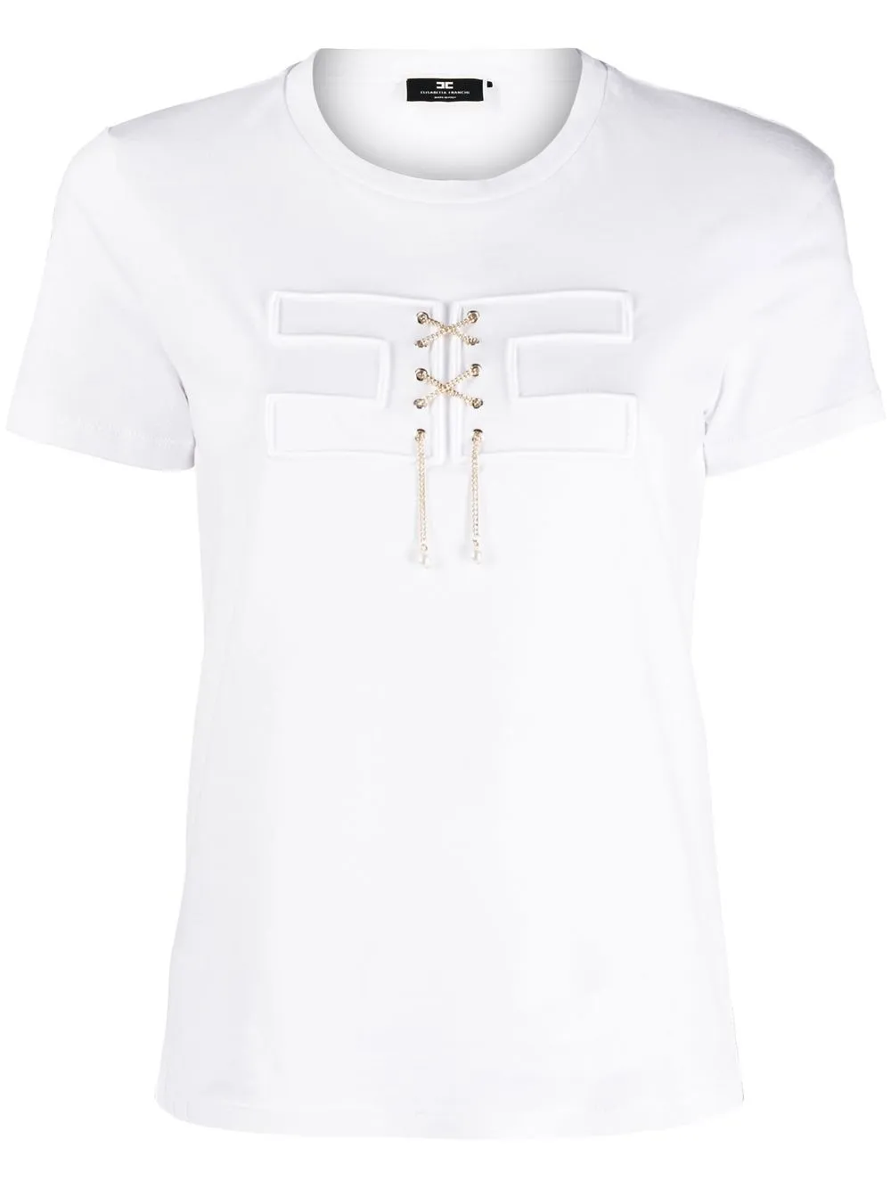 

Elisabetta Franchi playera con motivo del logo - Blanco