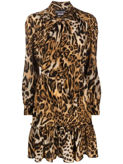 Boutique Moschino vestido midi con estampado de leopardo