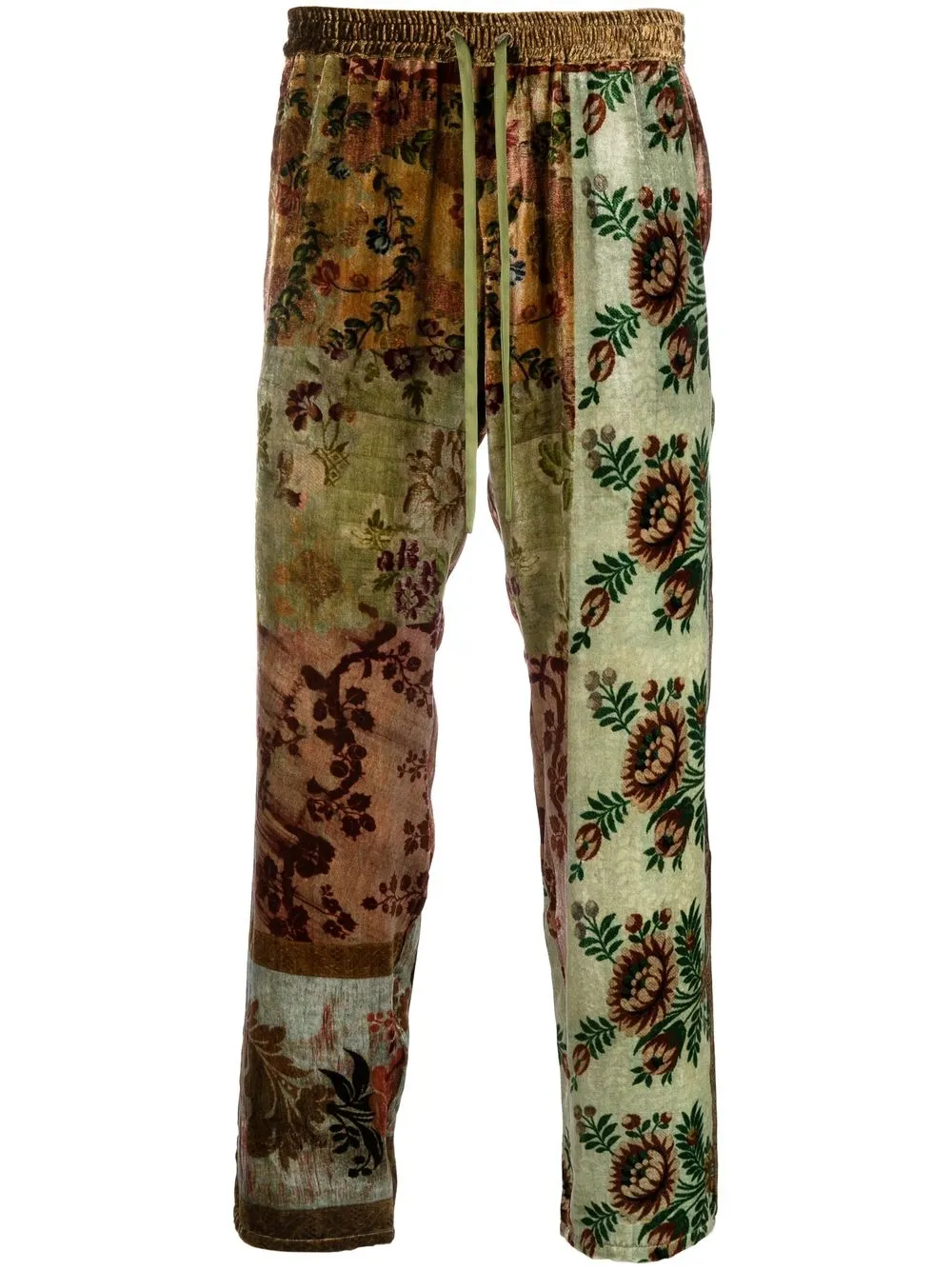 

Pierre-Louis Mascia pantalones con diseño de patchwork y estampado floral - Verde