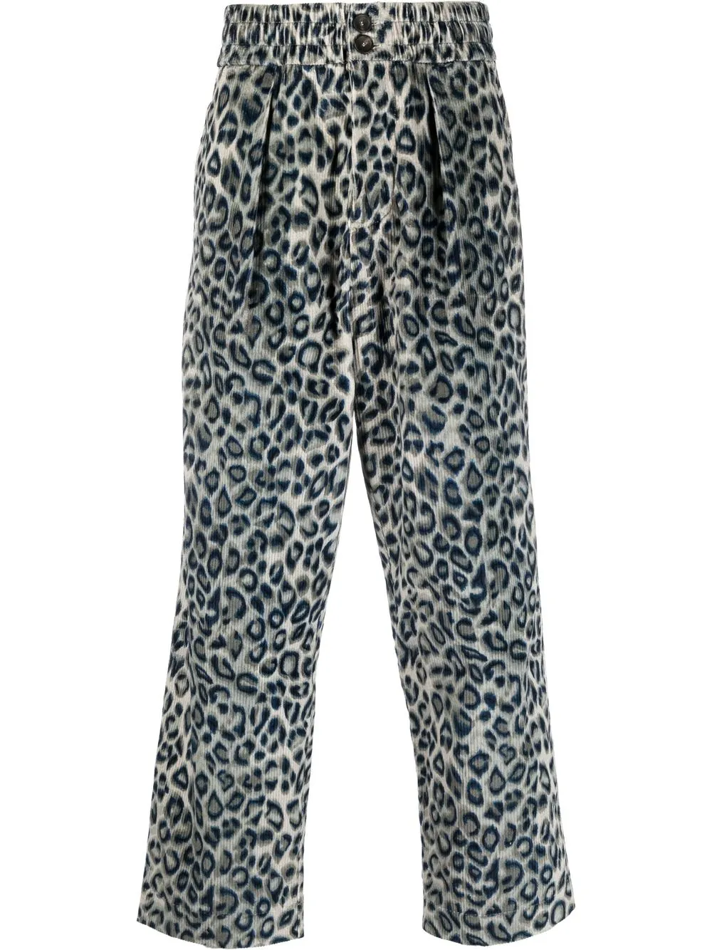 

Pierre-Louis Mascia pantalones rectos con estampado de leopardo - Gris