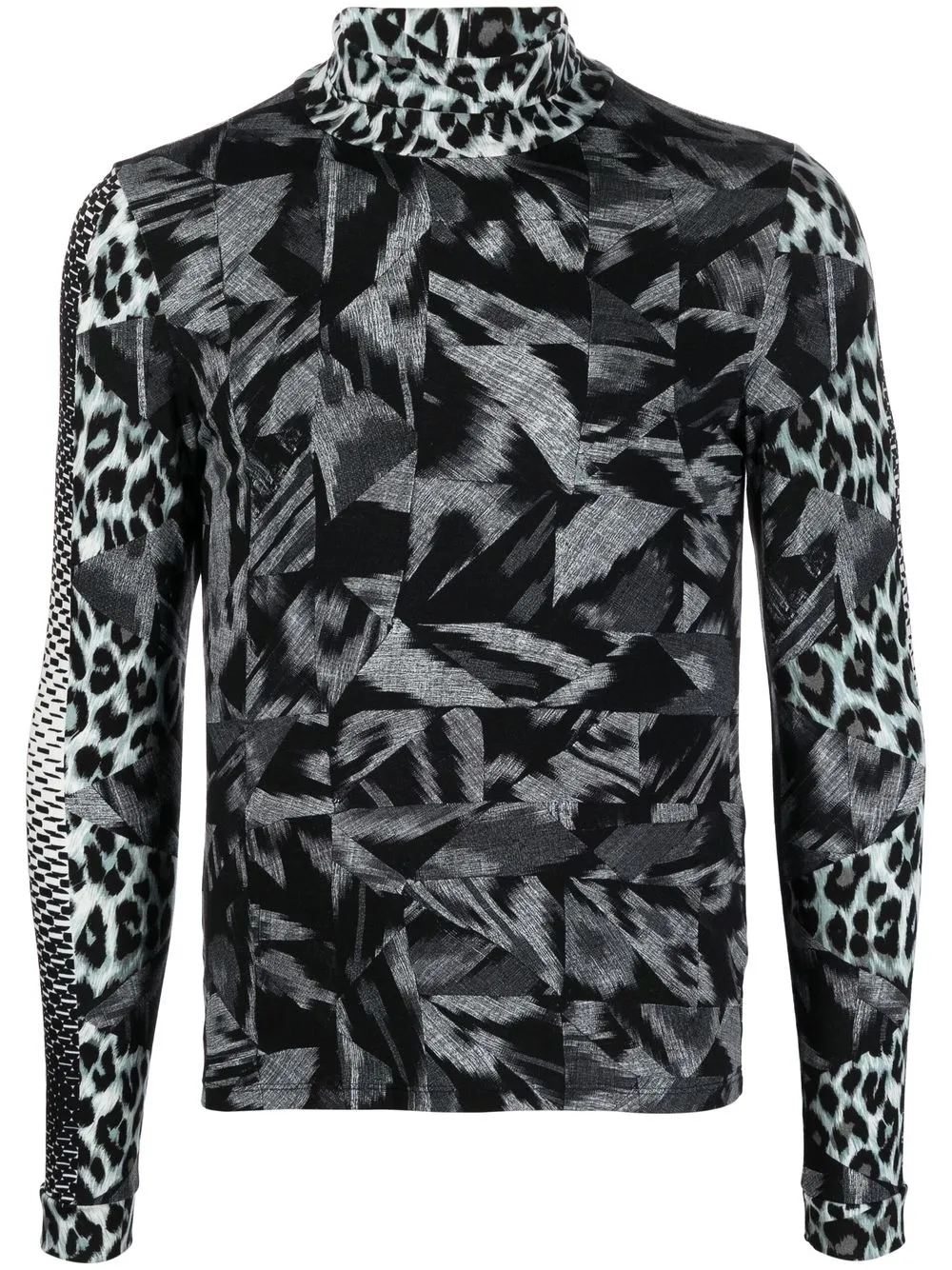 

Pierre-Louis Mascia Sassonia mix-print long-sleeve T-shirt - Black