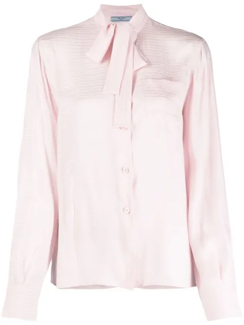 Prada bluse-jacquard med sløjfe