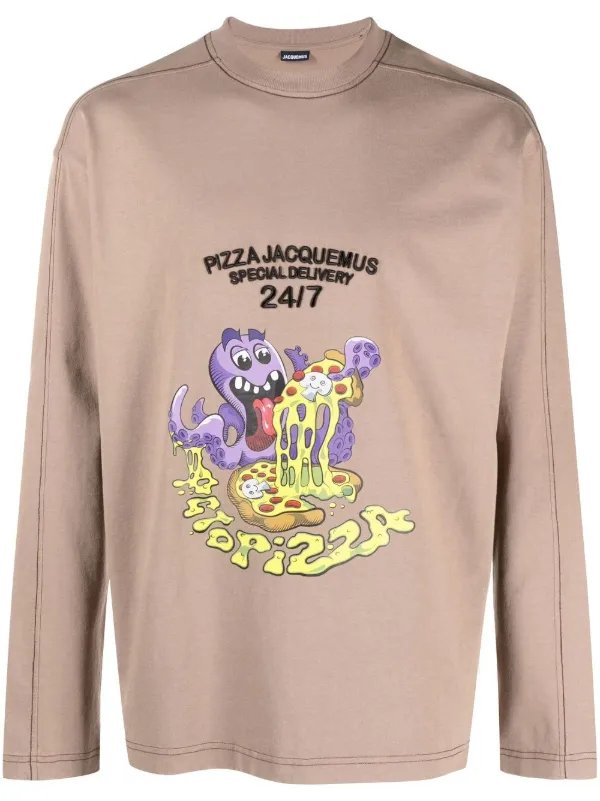 Jacquemus Octopizza graphic-print long-sleeved T-shirt - Farfetch