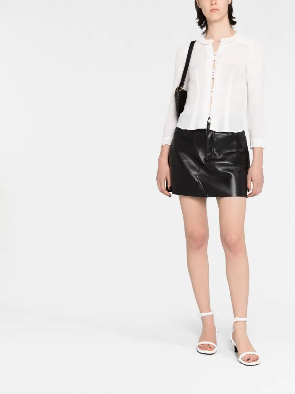 ISABEL MARANT セミシアー ラッフルブラウス | ホワイト | FARFETCH JP