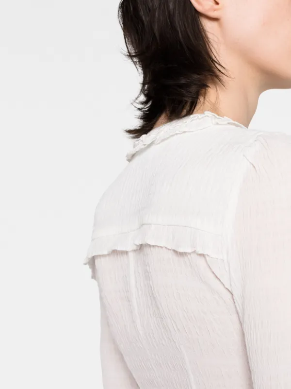 ISABEL MARANT セミシアー ラッフルブラウス | ホワイト | FARFETCH JP