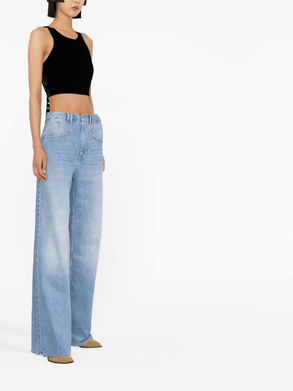 Shop Isabel Marant Lemony Wide-leg Jeans In Blau