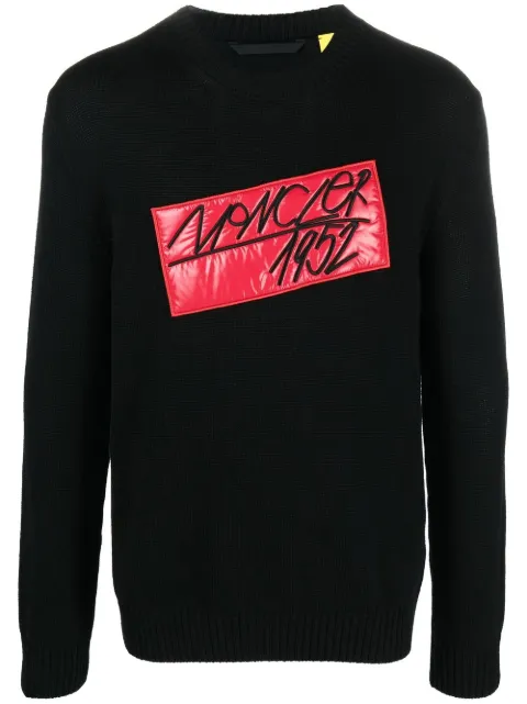 moncler 盟可睐 logo贴花初剪羊毛毛衣