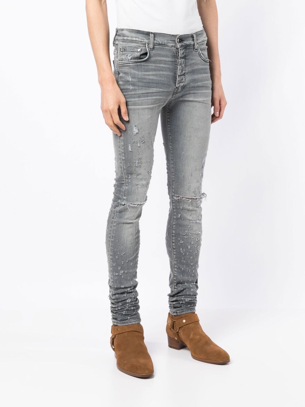 AMIRI Shotgun distressed-effect Skinny Jeans - Farfetch