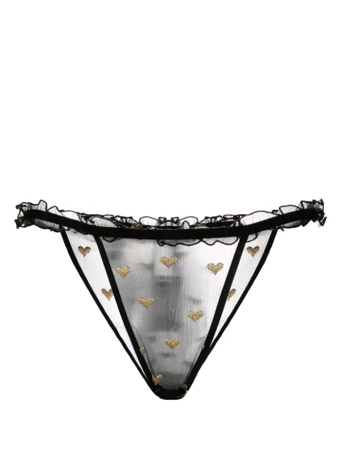 le petit trou 爱心图案半透明三角内裤