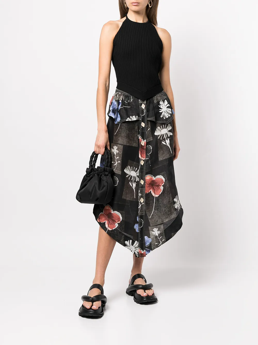 farfetch.com | mélange-effect halter top