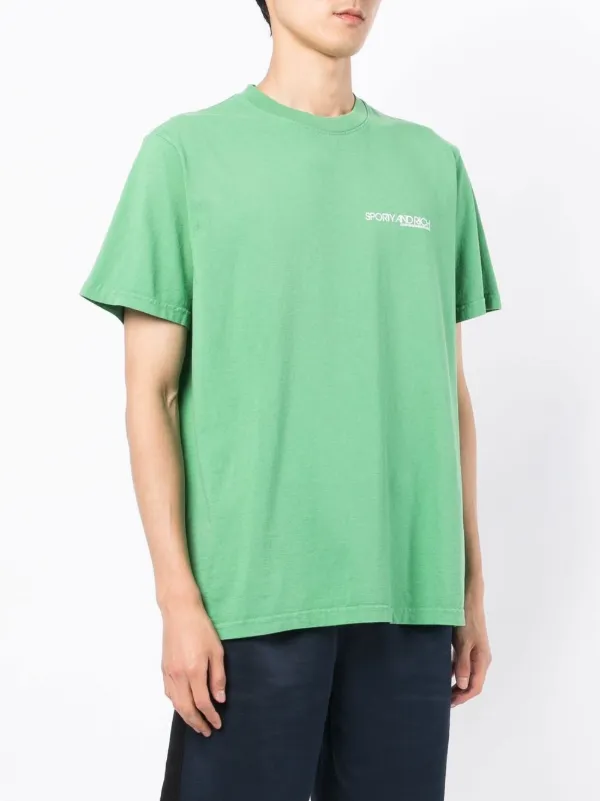 Sporty&Rich Tシャツ ロゴプリント 半袖 グリーン Sporty & Rich logo-print Cotton T-shirt | Green | FARFETCH GE
