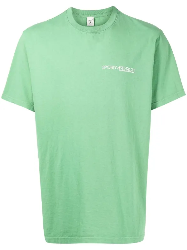 Sporty&Rich Tシャツ ロゴプリント 半袖 グリーン Sporty & Rich ロゴ Tシャツ | グリーン | FARFETCH JP