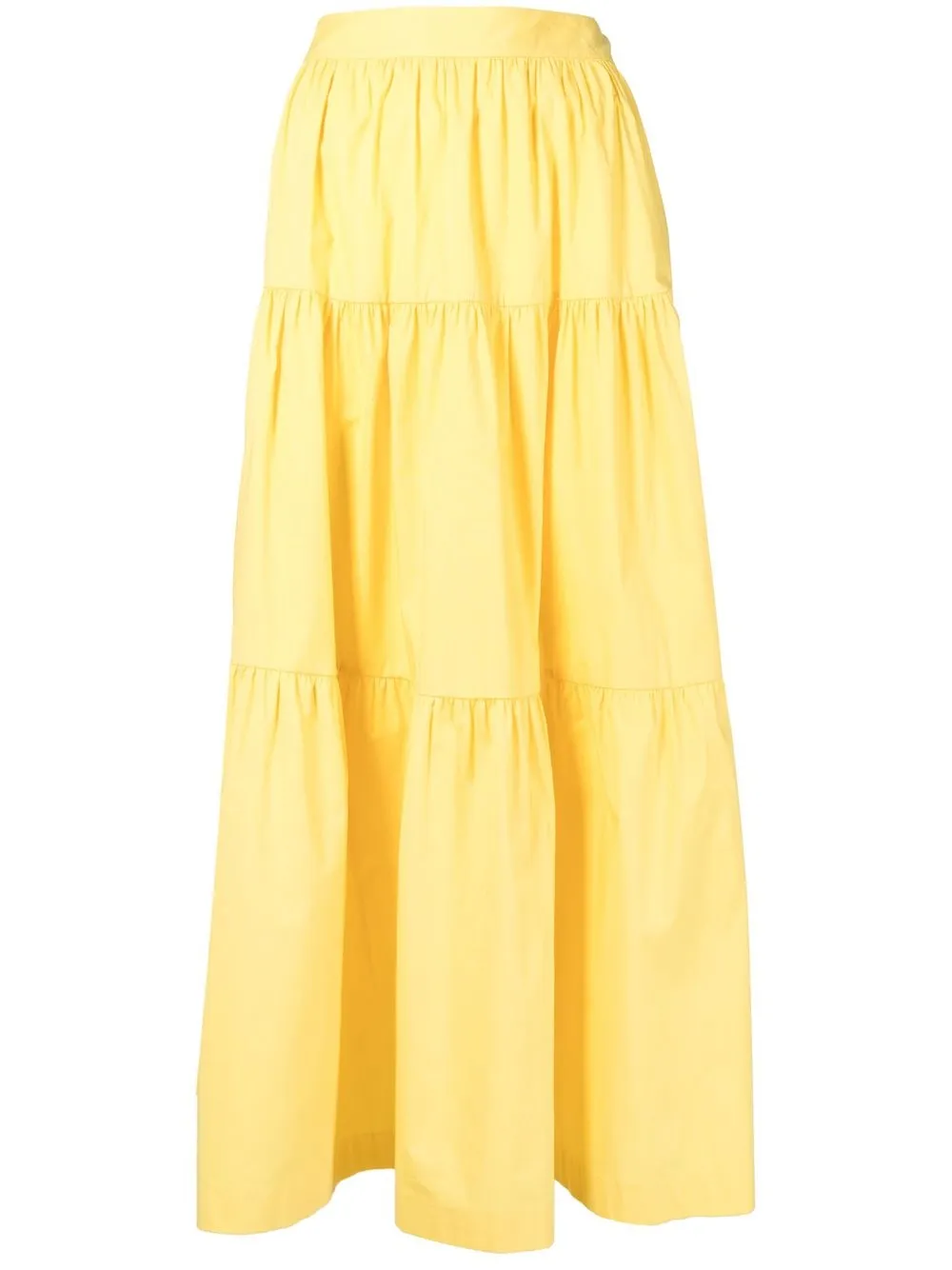 

STAUD tiered high-waisted skirt - Yellow