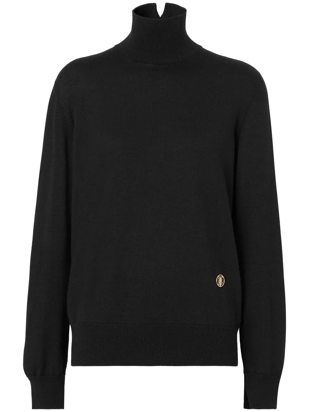 Burberry embroidered-motif funnel-neck jumper – Black