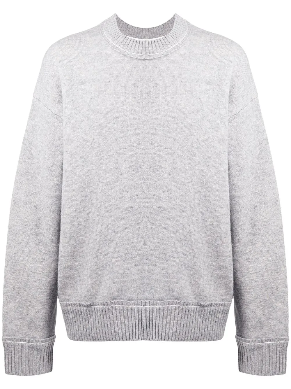 

sacai logo-plaque crew-neck jumper - Grey