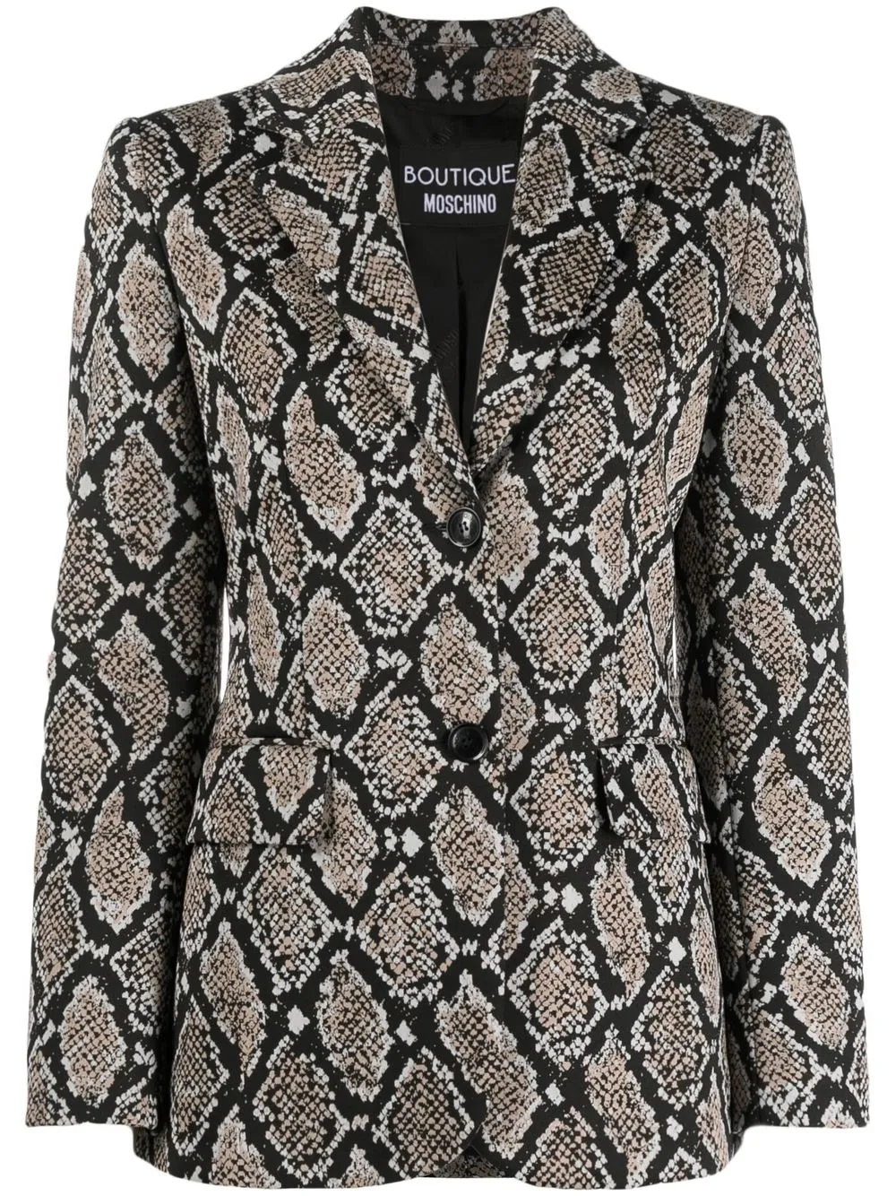 

Boutique Moschino python-print single-breasted blazer - Black