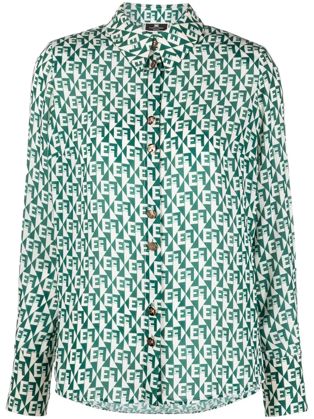 

Elisabetta Franchi camisa con botones y monograma - Verde