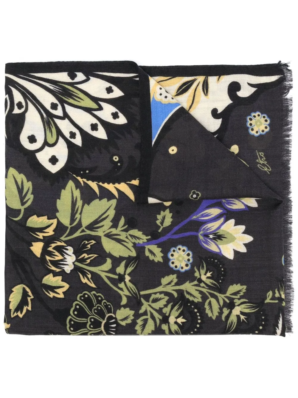 

ETRO mascada con estampado floral - Negro