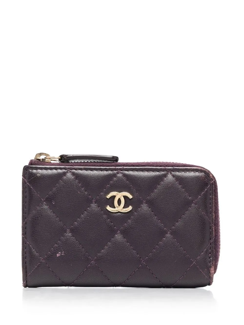 

Chanel Pre-Owned monedero capitonado con logo CC 2016-2017 - Morado