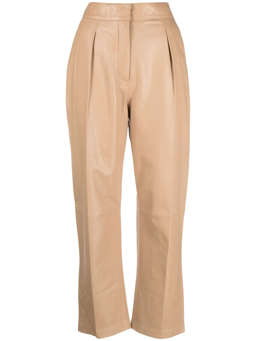 

IRO high-rise cropped leather trousers - Neutrals