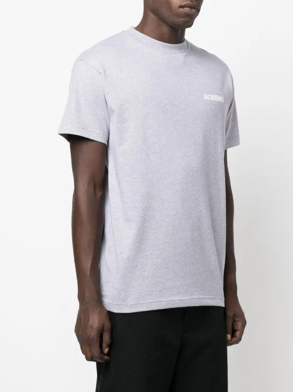 Jacquemus logo-print Cotton T-Shirt | Grey | FARFETCH