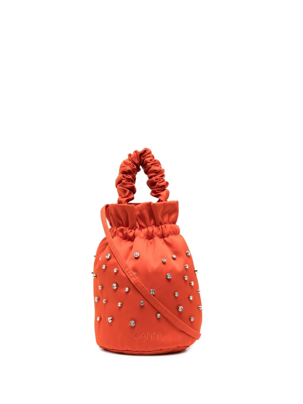 

GANNI bolsa bucket con apliques de cristal - Naranja