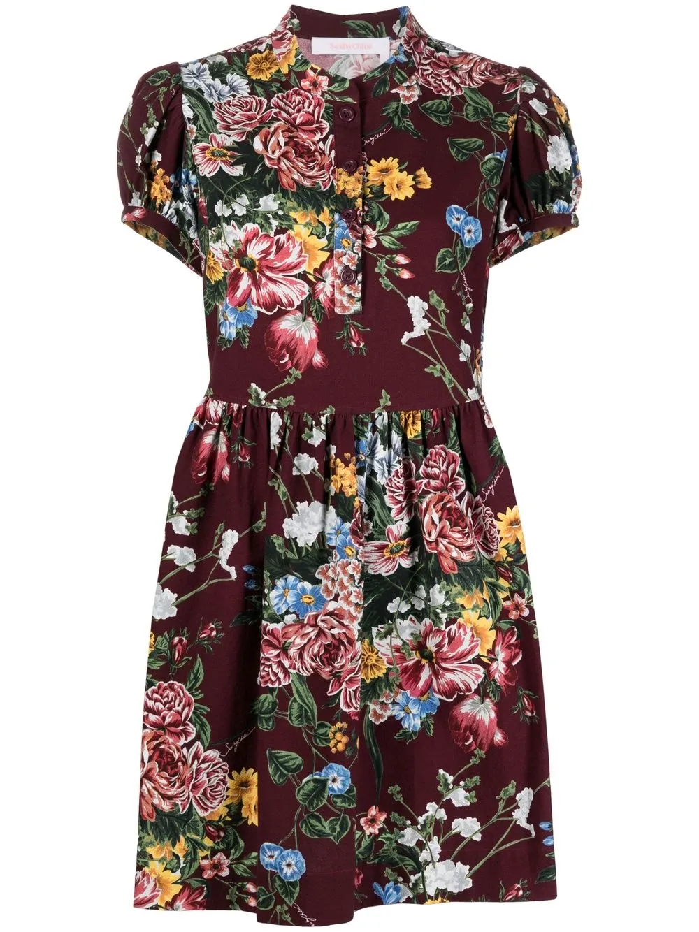 

See by Chloé vestido midi con estampado floral - Rojo