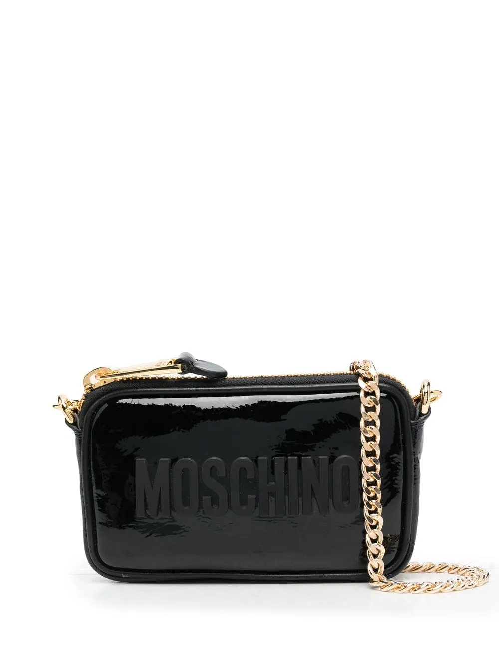 

Moschino bolsa crossbody con logo estampado - Negro