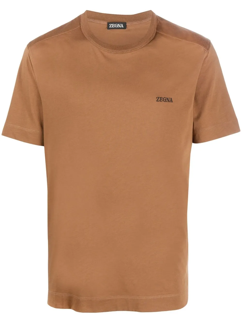 

Zegna logo-embroidered crew neck T-shirt - Brown